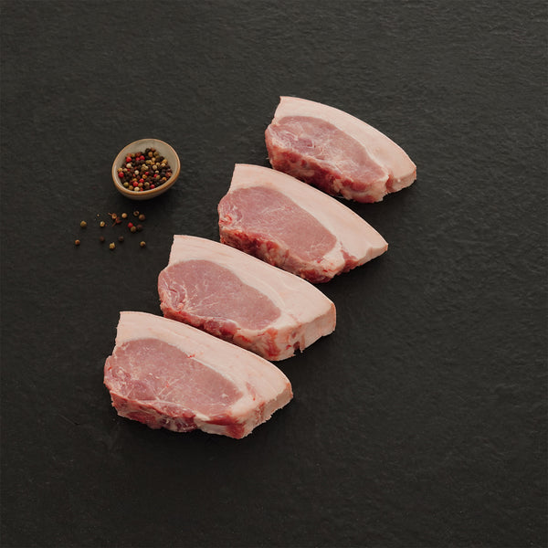 Ravens Creek Free-Range Berkshire Pork Club Steak Bone In 1kg (4 / pack)