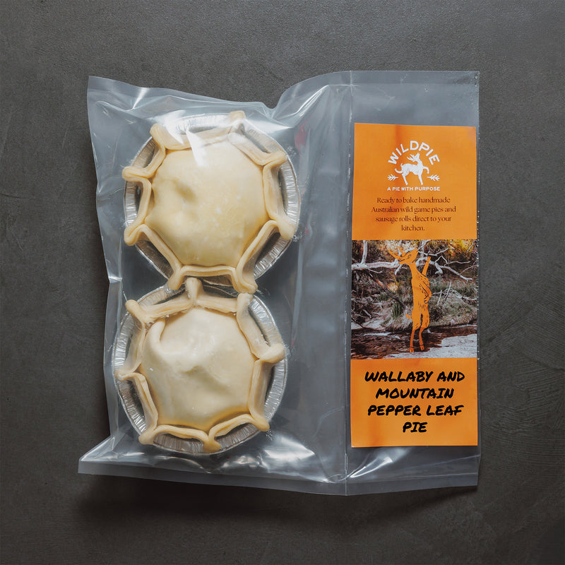 Wildpie Wallaby and Mountain Pepper Leaf Pie – 2 pack (frozen)